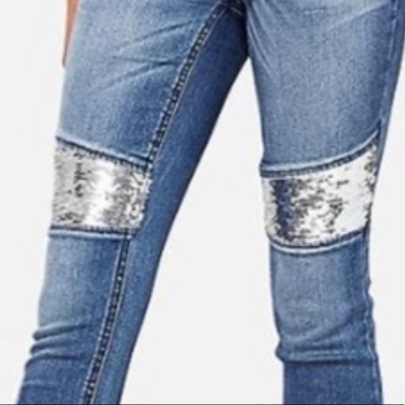 Justice Girls size 12 brand new sequin flip pull on jeans. - Picture 2 of 8